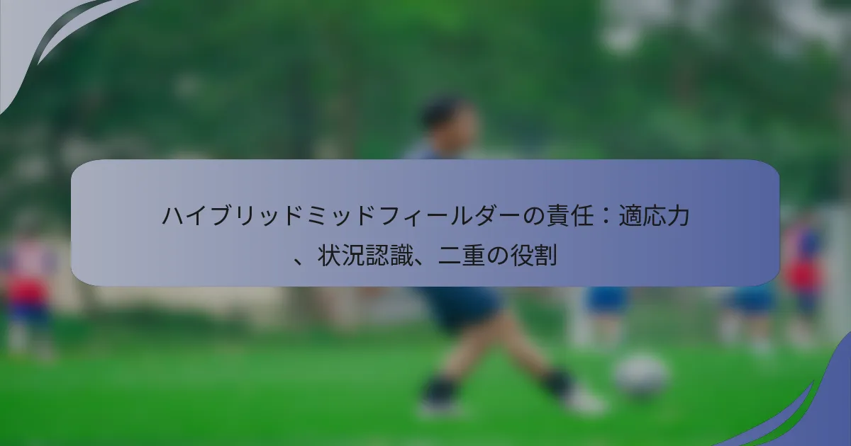 ハイブリッドミッドフィールダーの責任：適応力、状況認識、二重の役割