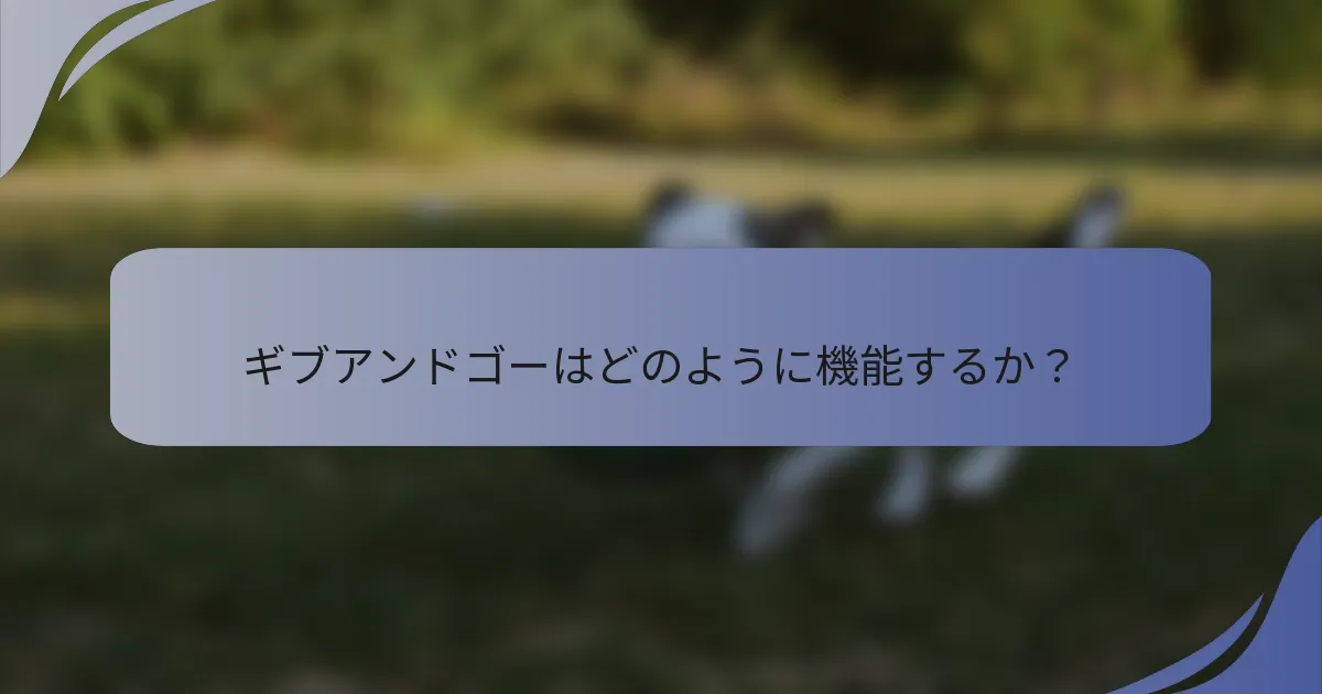 ギブアンドゴーはどのように機能するか？