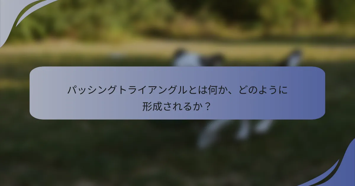 パッシングトライアングルとは何か、どのように形成されるか？